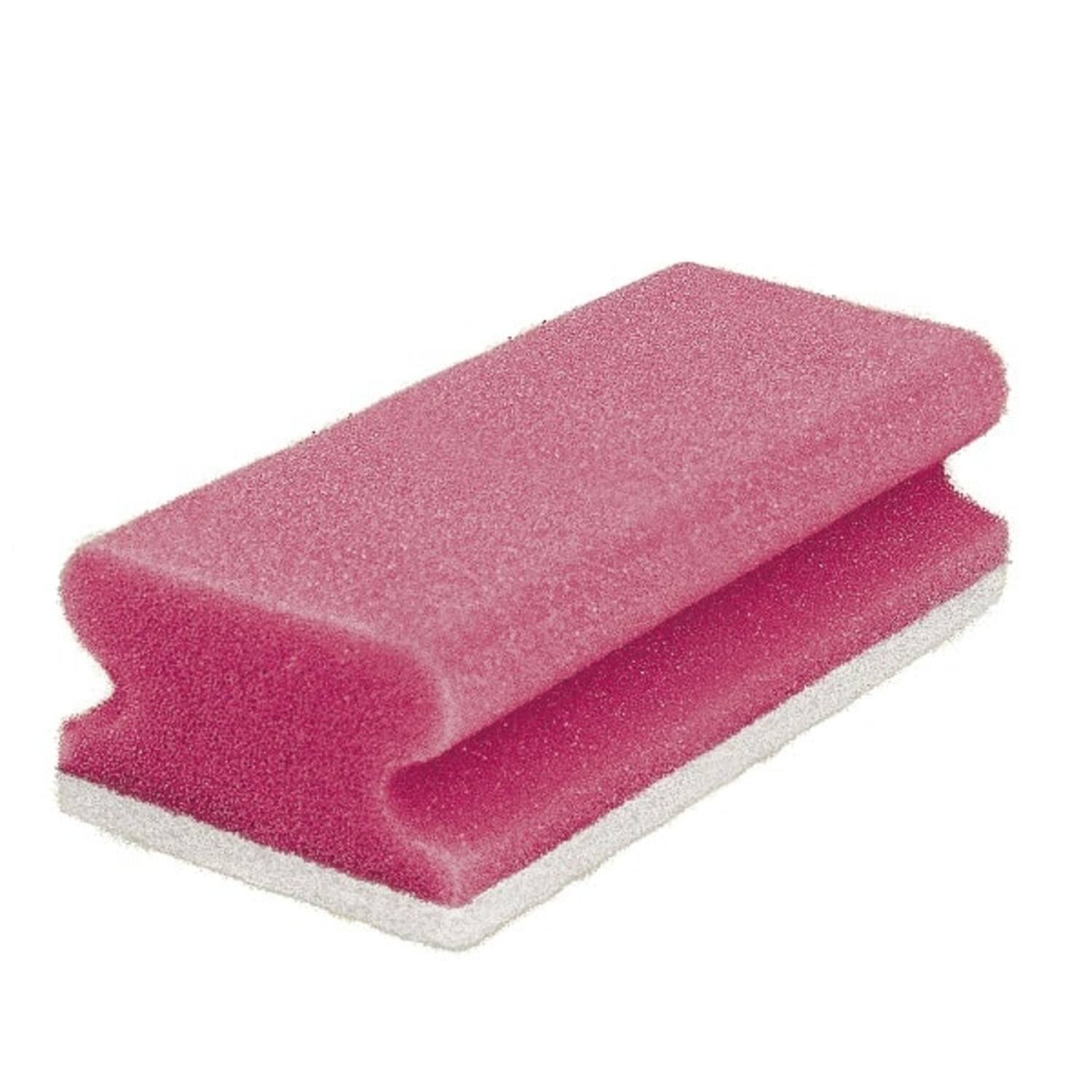 Schuurspons met greep rood/wit 10x10 stuks