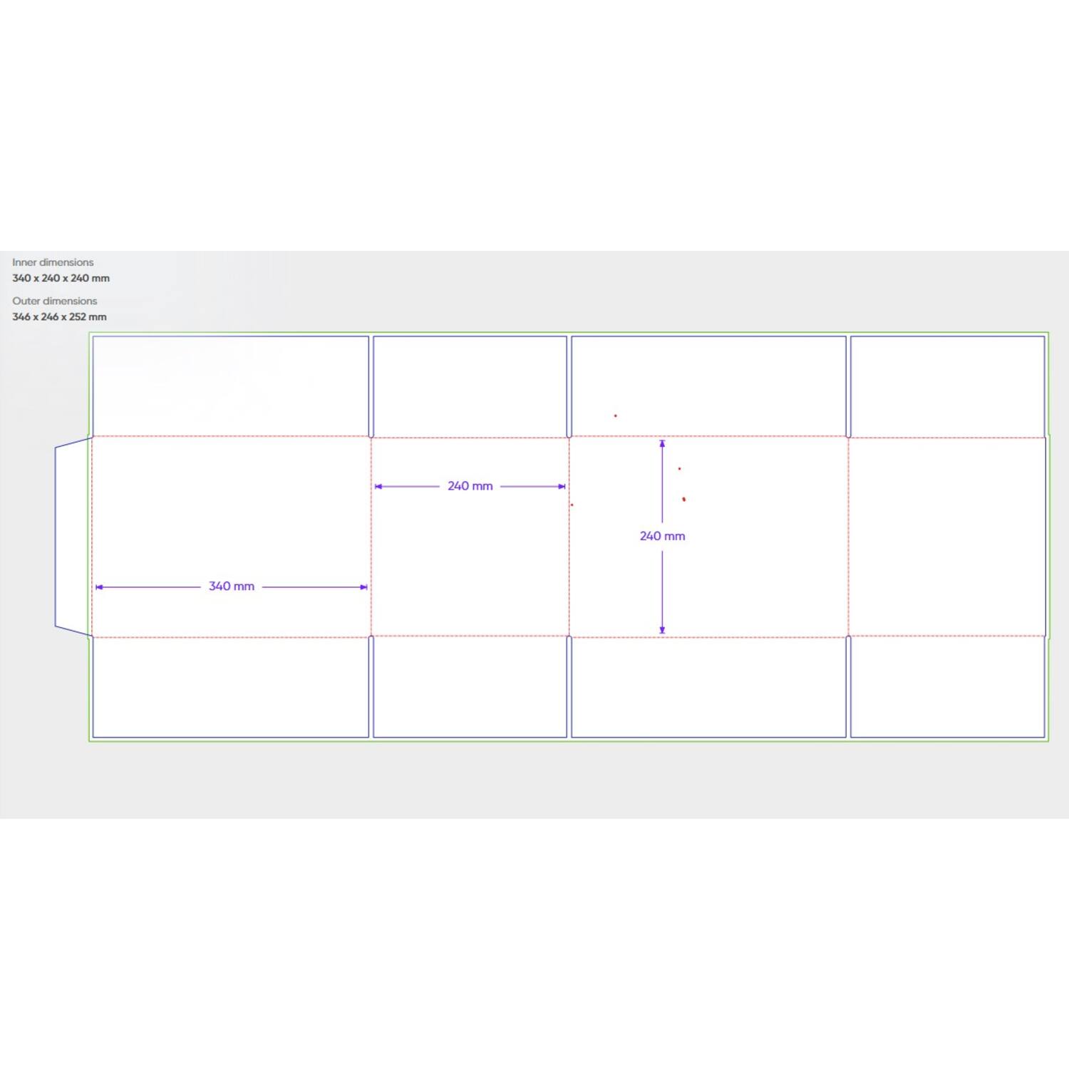 Amerikaanse vouwdozen FEFCO 0201 340x240x240mm B-golf bruin FSC®