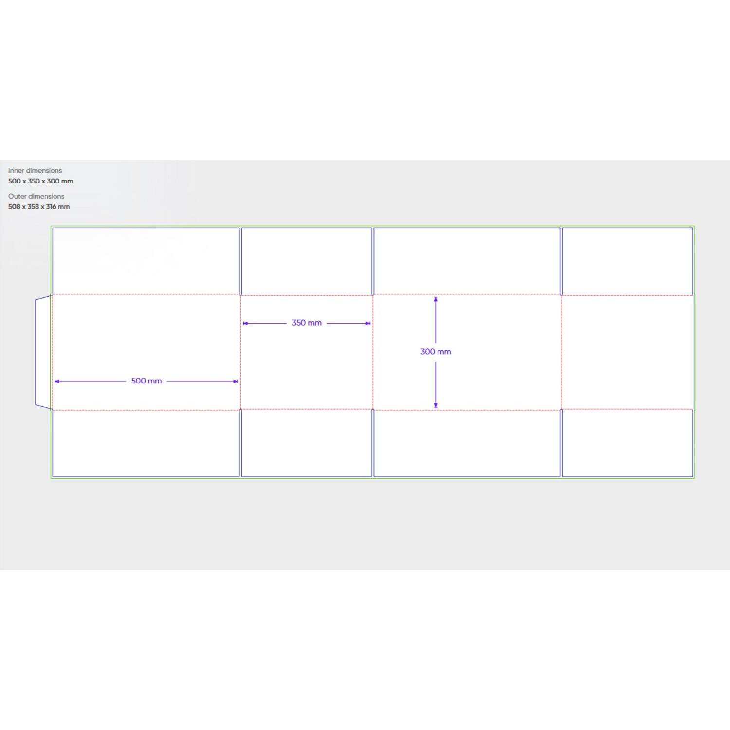 Amerikaanse vouwdozen FEFCO 0201 500x350x300 mm C-golf bruin FSC