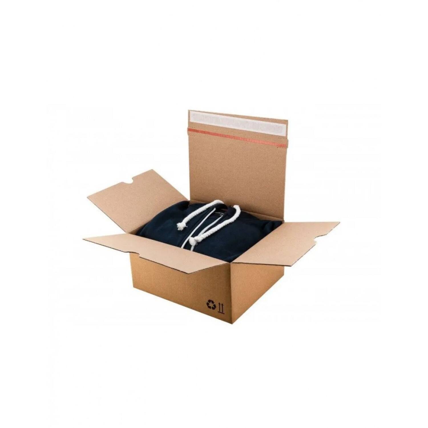Verzendbox 26 220x190x120mm EG bruin autolock + plakstrip