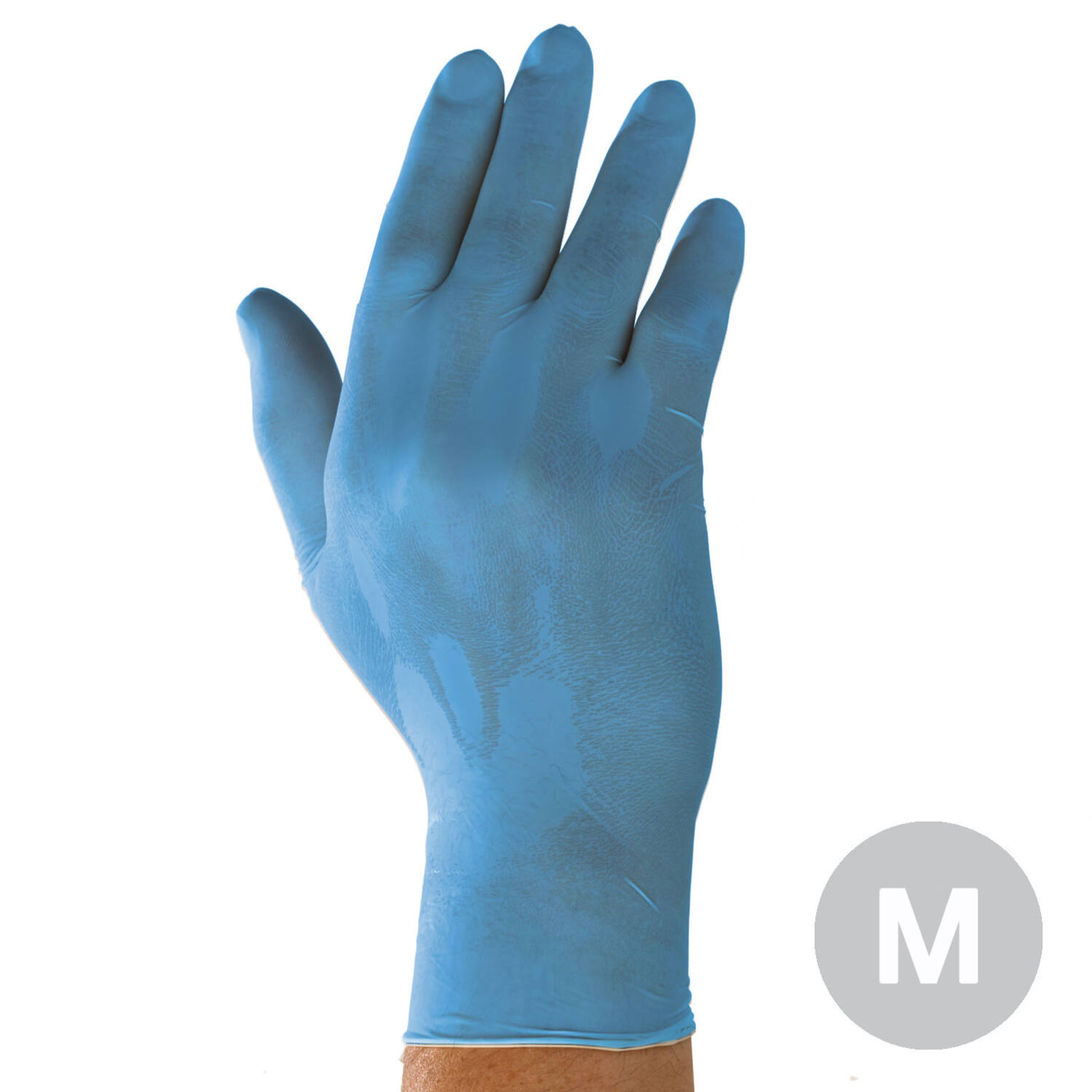Onderzoekshandschoenen gepoederd latex blauw maat M
