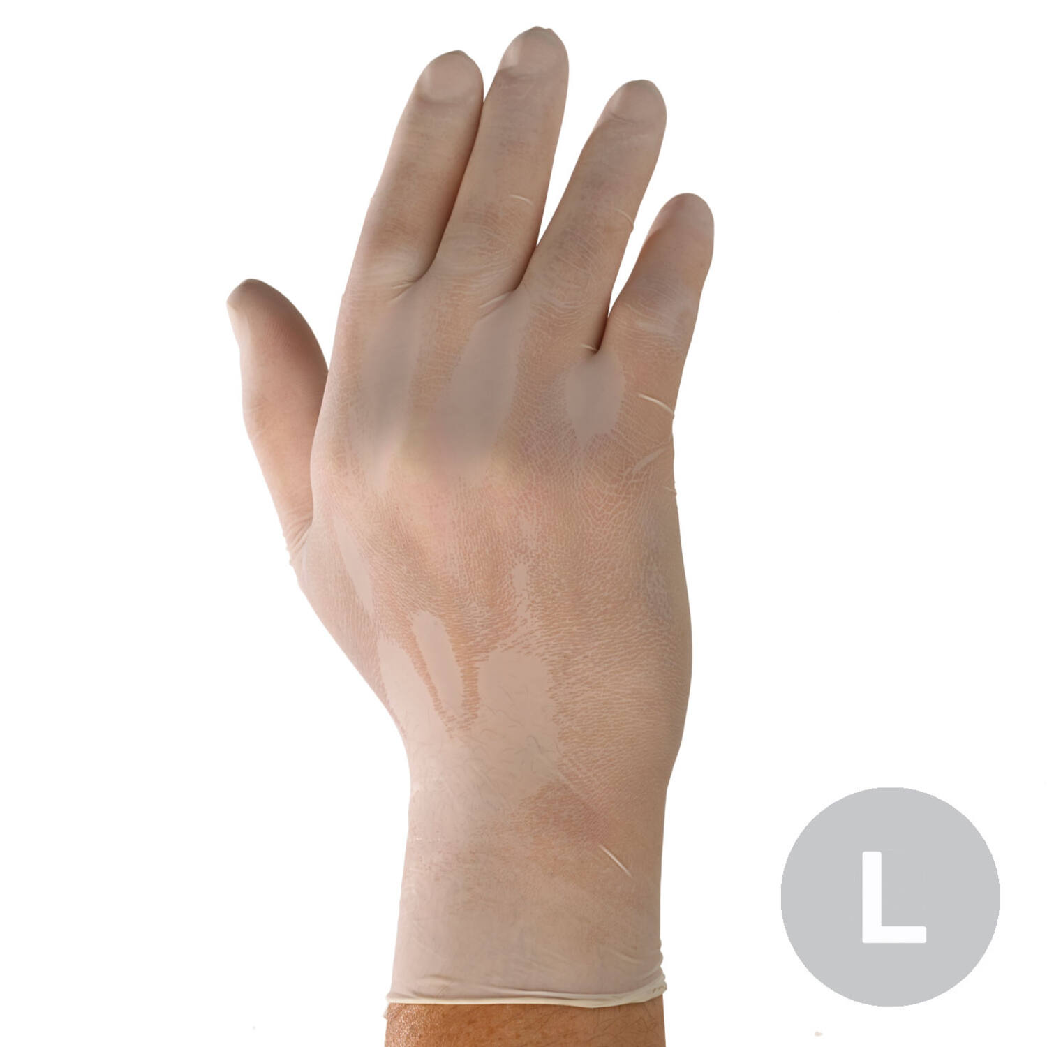 Onderzoekshandschoenen ongepoederd latex wit maat L