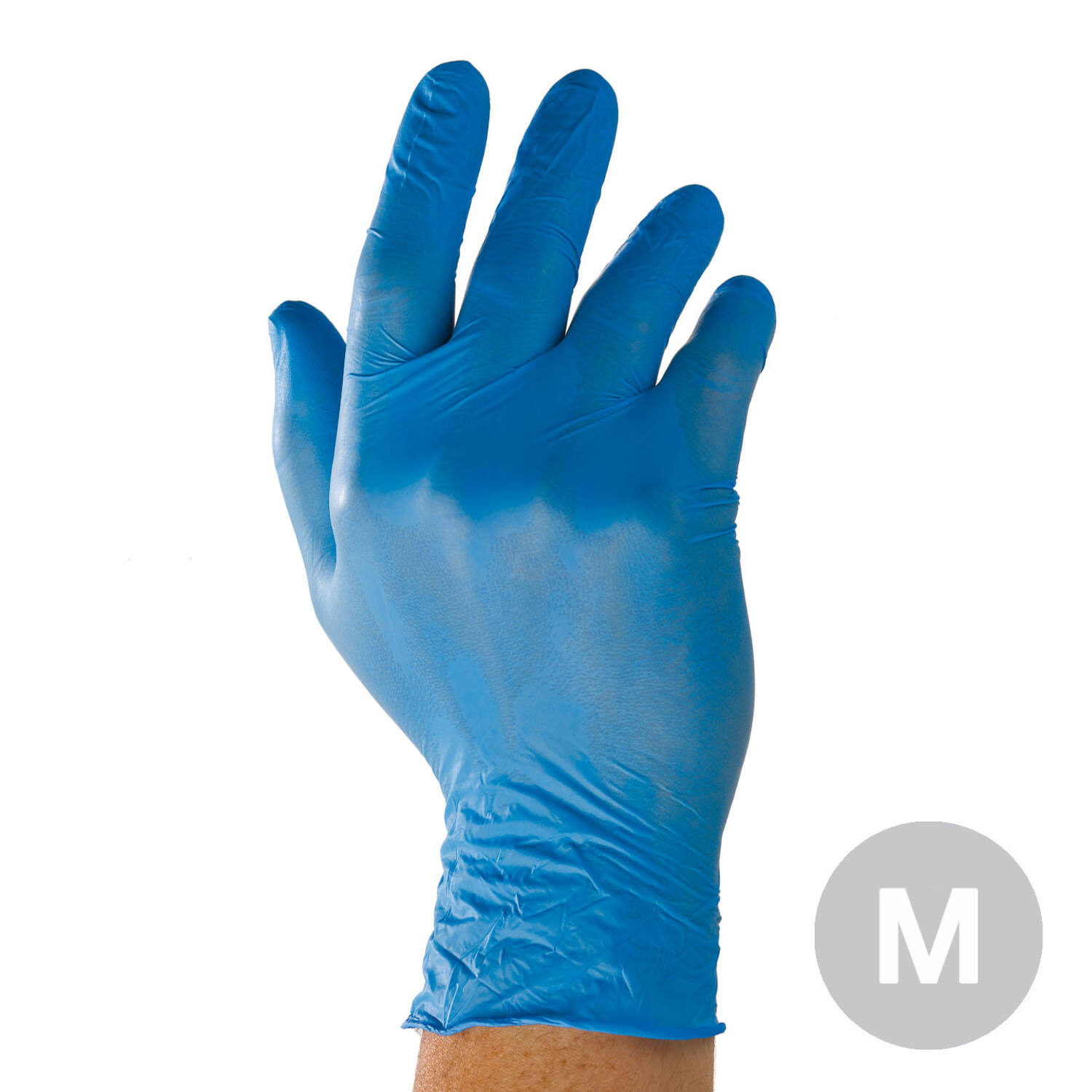 Onderzoekshandschoenen ongepoederd nitril blauw maat M