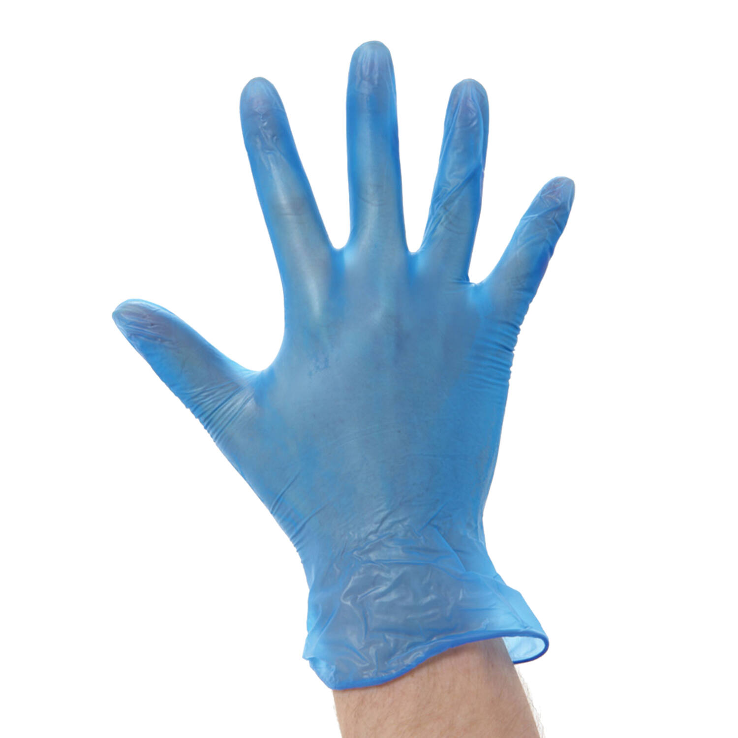 Onderzoekshandschoenen ongepoederd vinyl blauw maat XL