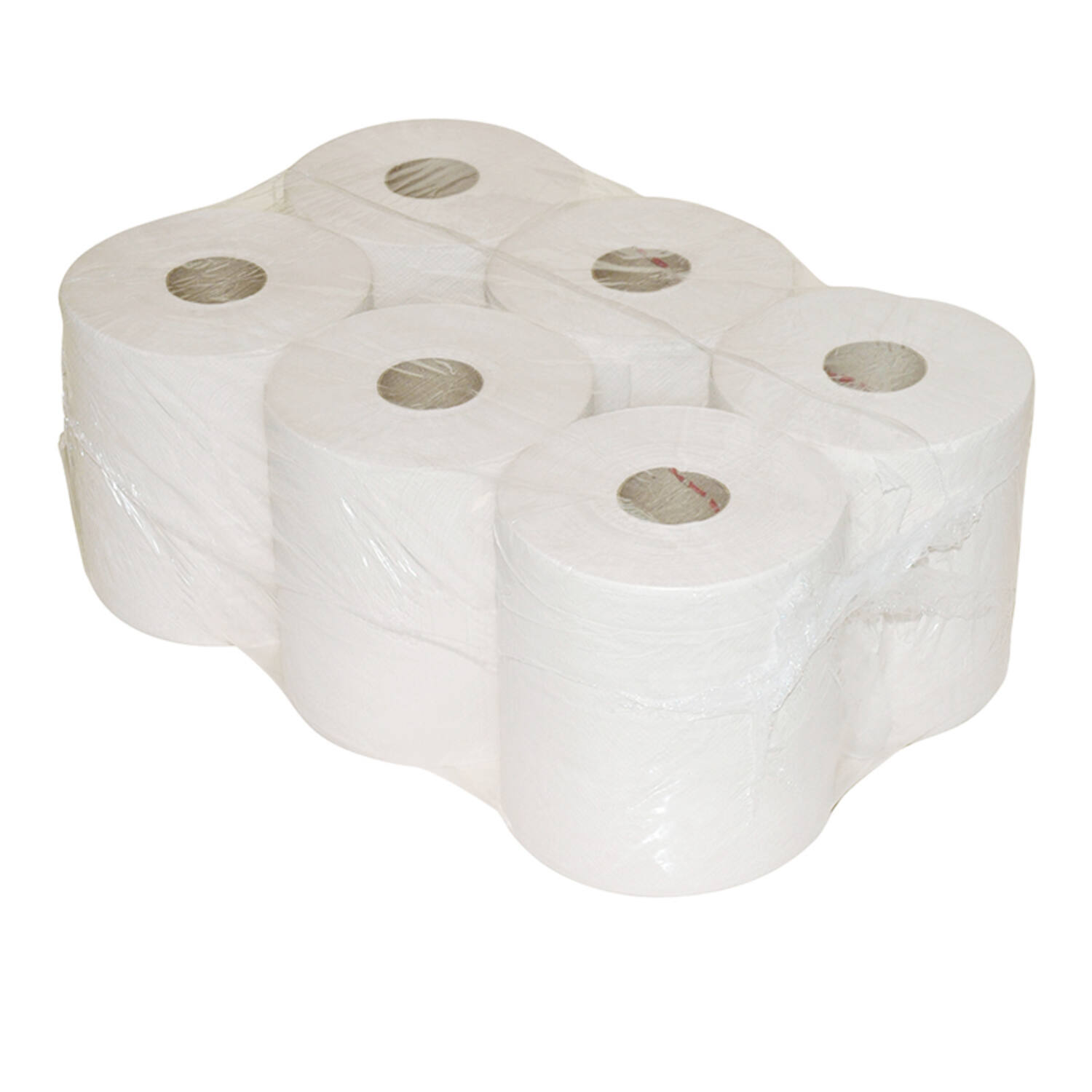 Poetsrollen midi wit 19,3x270m 1 laags 6 rollen met koker