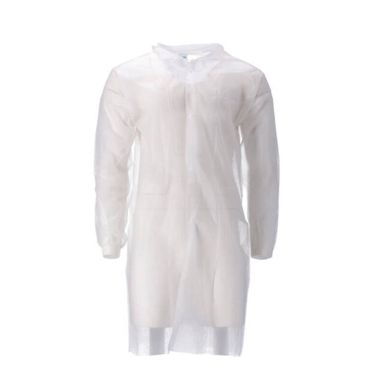 Bezoekersjas PP non-woven drukknop wit maat XXL (815177)