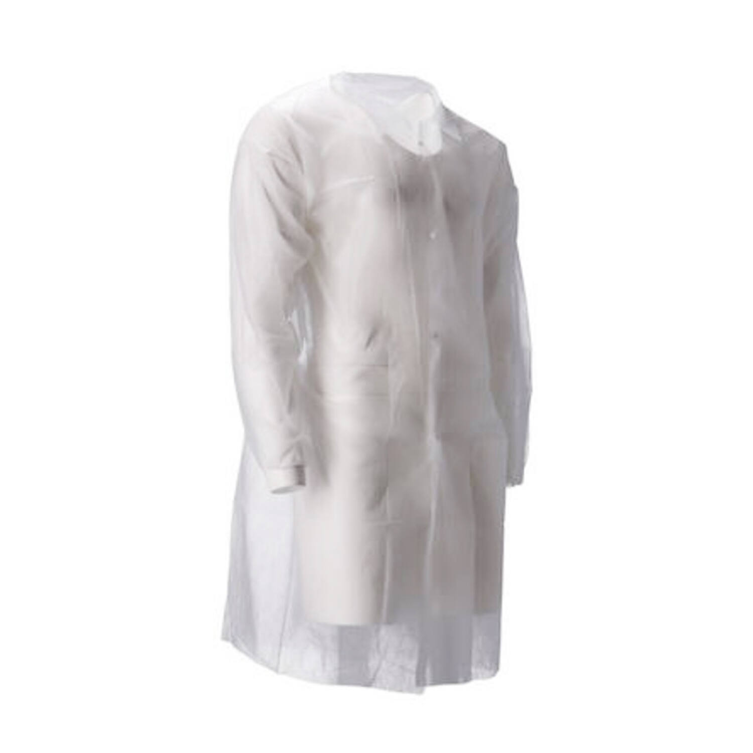 Bezoekersjas PP non-woven drukknop wit maat XXL (815177)