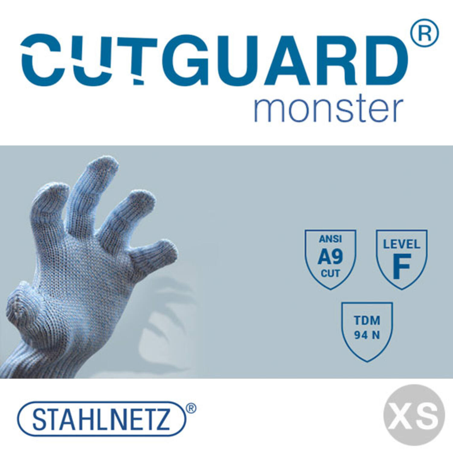 Snijhandschoen cutguard Monster blauw maat 6 (XS)