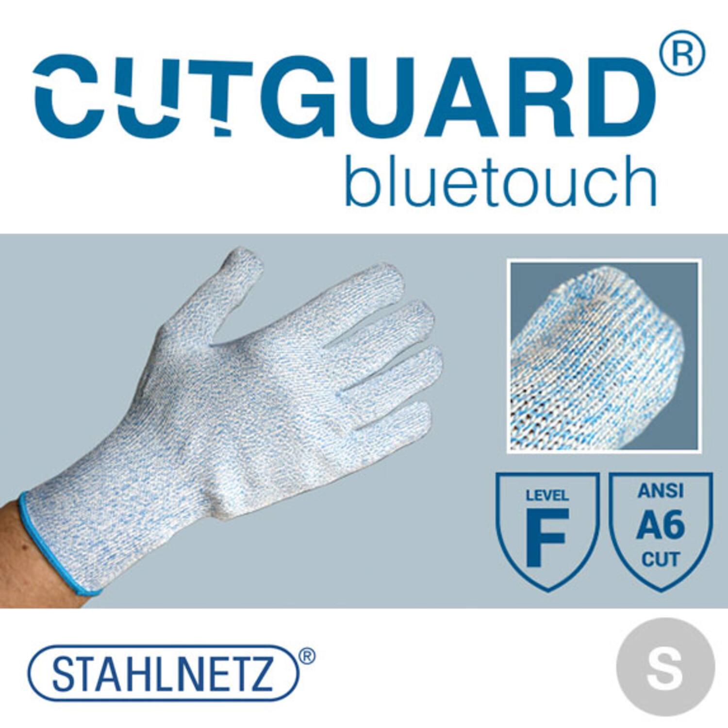 Snijhandschoen cutguard bluetouch blauw maat 7 (S)