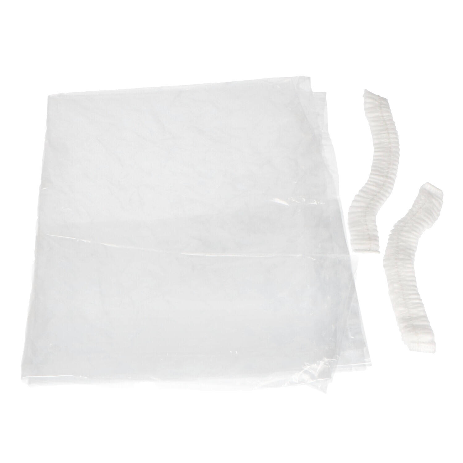 Haarnet wokkels PP non-woven enkel elastiek wit 52 cm