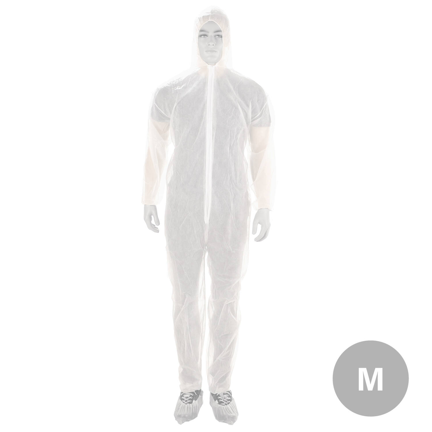 Coverall PP non-woven met ritssluiting wit maat M