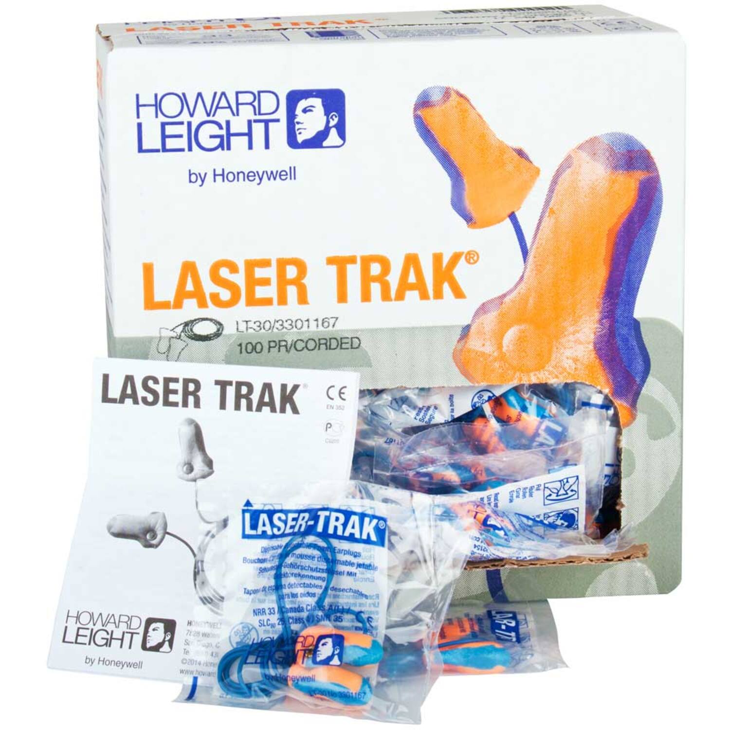 Howard Laser trak oordoppen disposable detecteerbaar met koord (32614500)