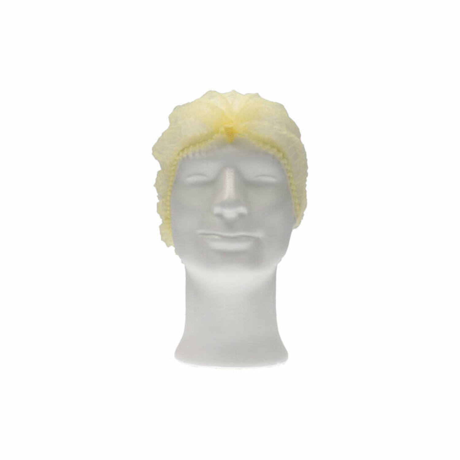 Haarnet wokkels PP non-woven enkel elastiek geel 52 cm