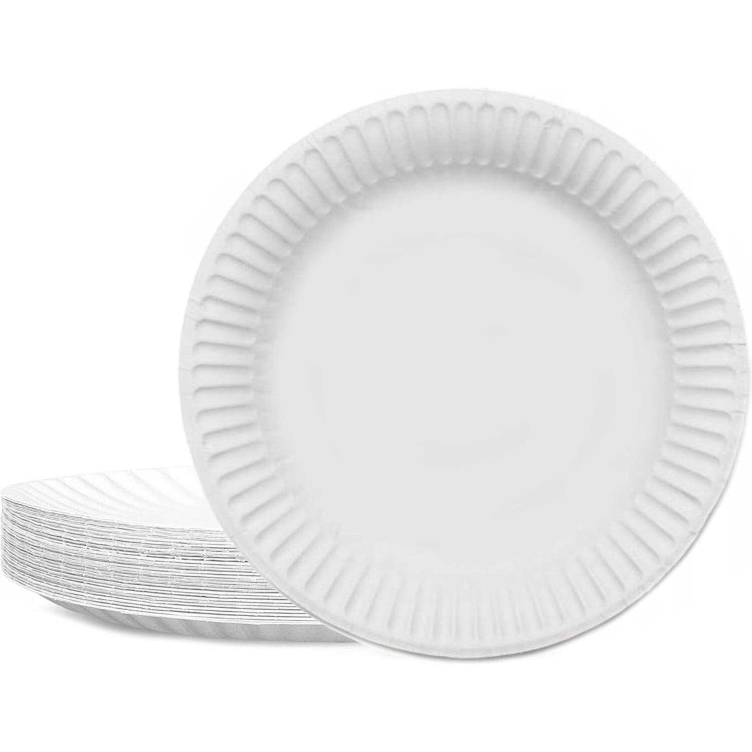 Papieren bord 18cm wit 10x100 stuks