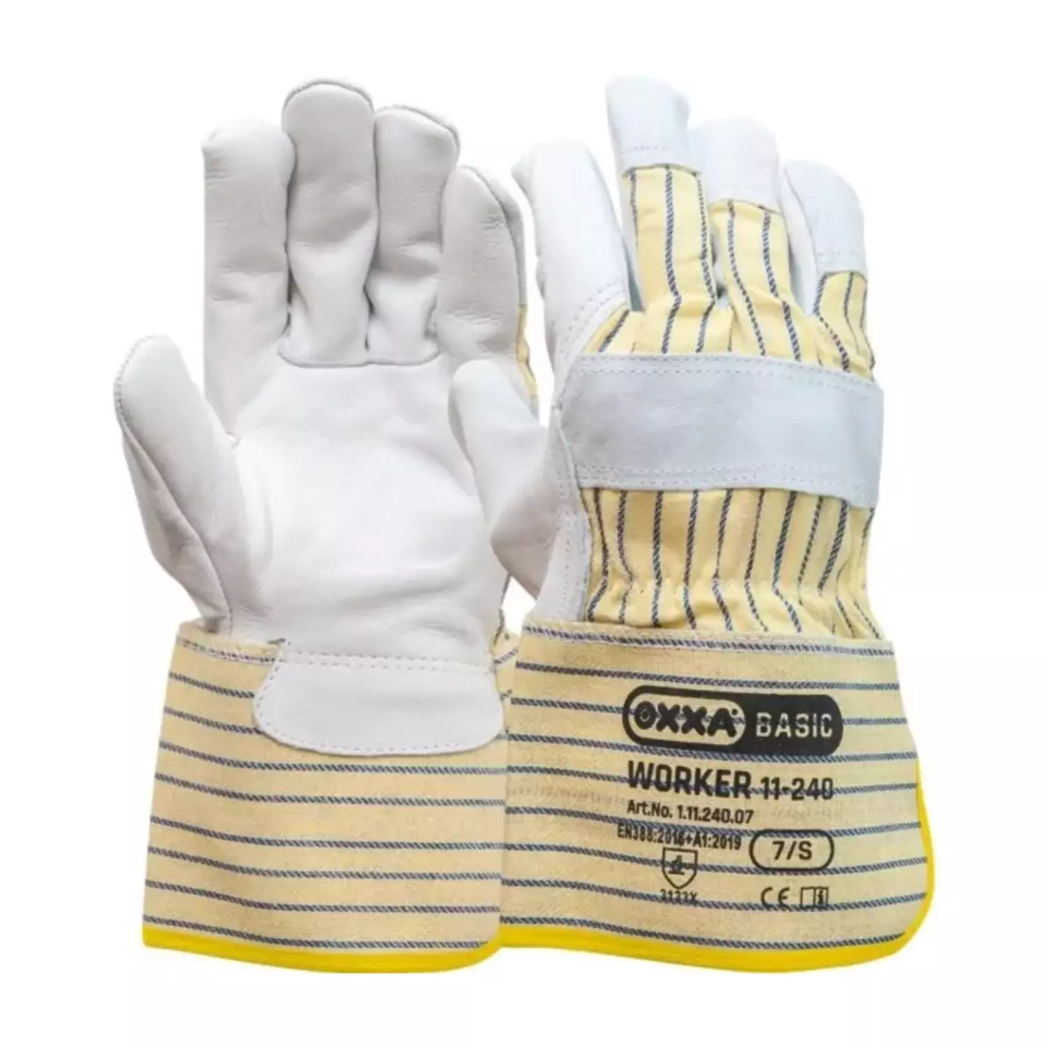 Handschoenen OXXA® boxlederen nerf gele kap 12 paar (1112400)