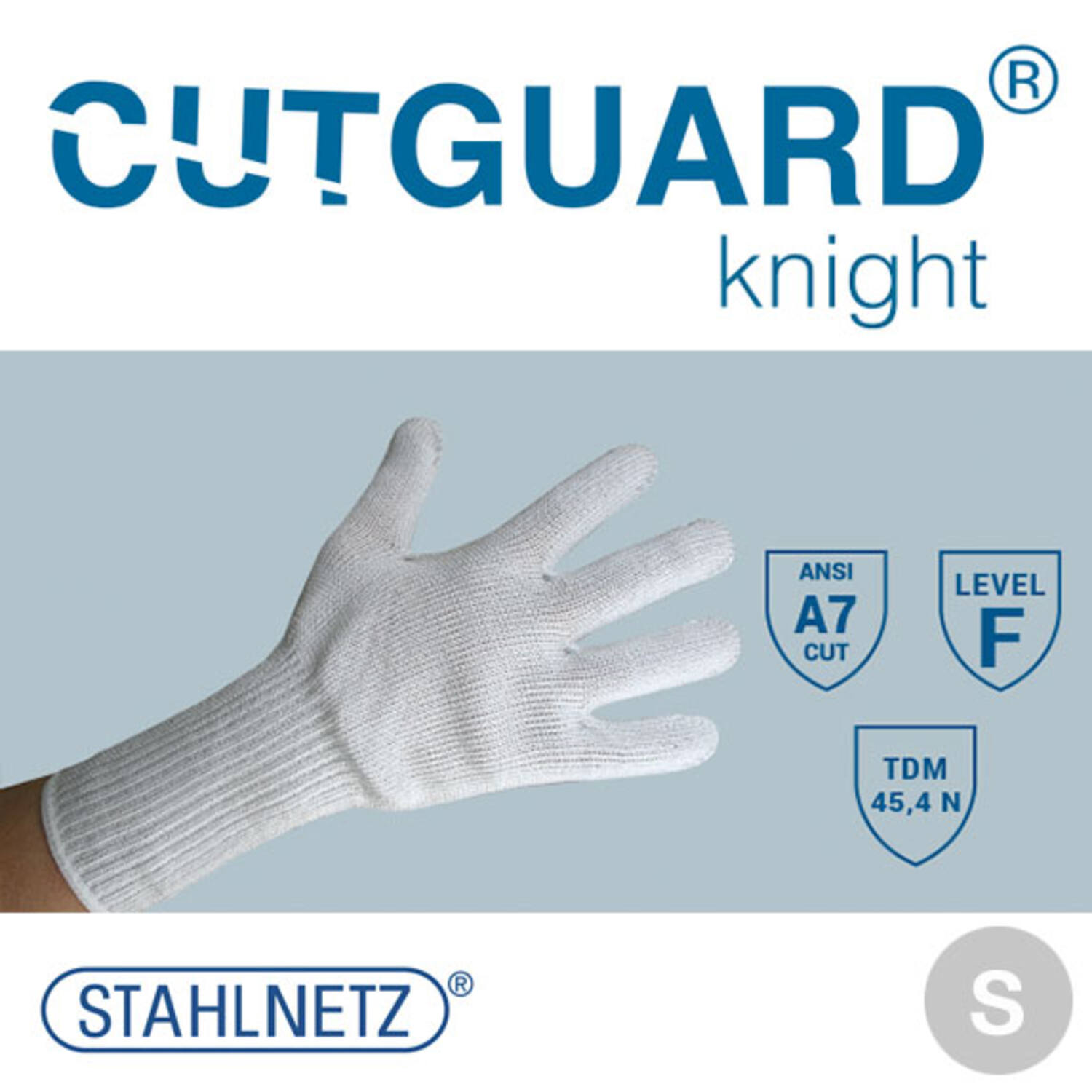 Snijhandschoen cutguard Knight wit maat 7 (S)