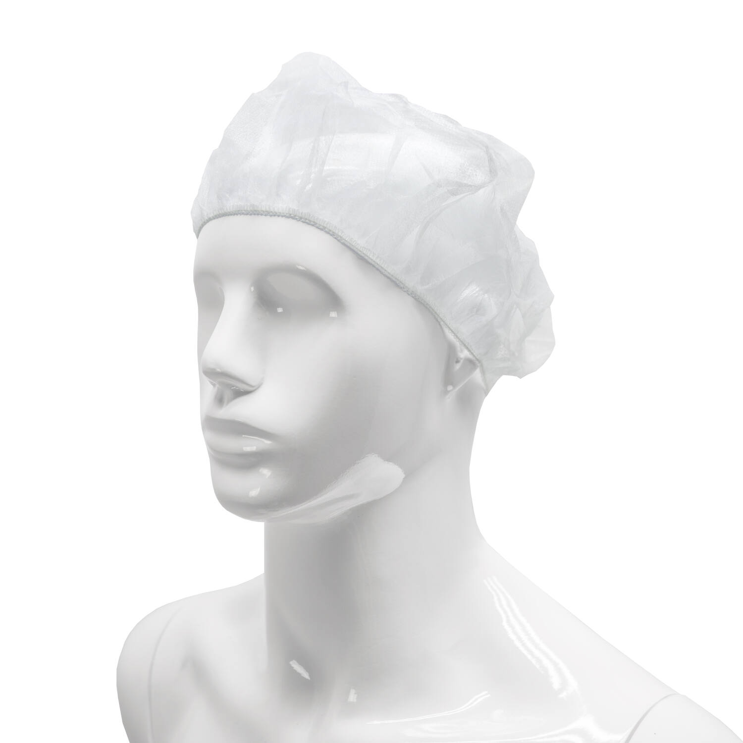 Haarnet baret PP non-woven enkel elastiek wit 58 cm