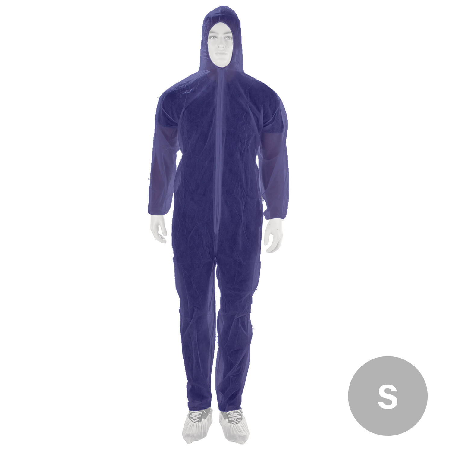 Coverall PP non-woven met ritssluiting blauw maat S
