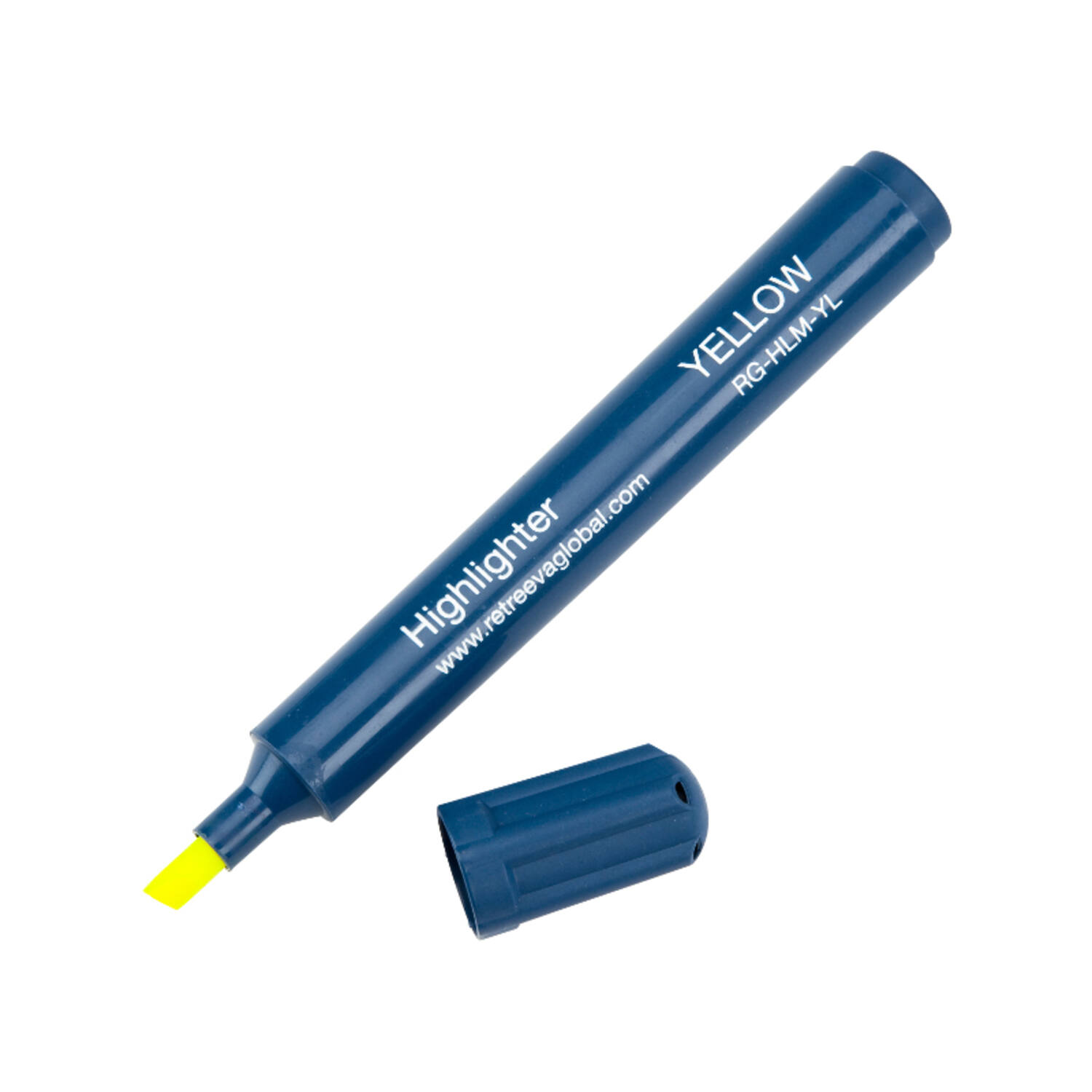 Retreeva highlighter detecteerbaar behuizing blauw inkt geel (RG-HLM-YL)