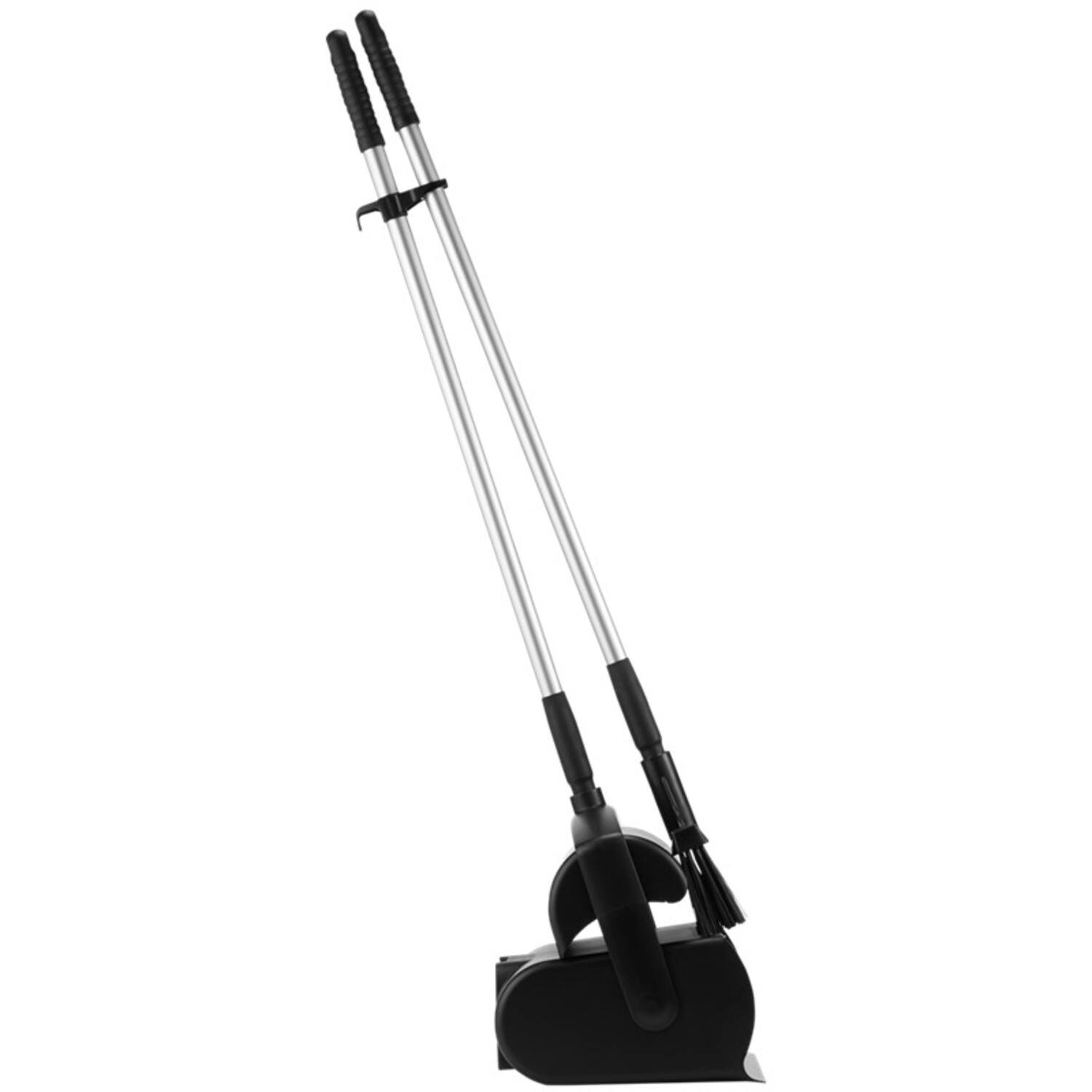 Combinatieset blik/veger met lange steel afsluitbaar zwart 1.170 mm (56619)