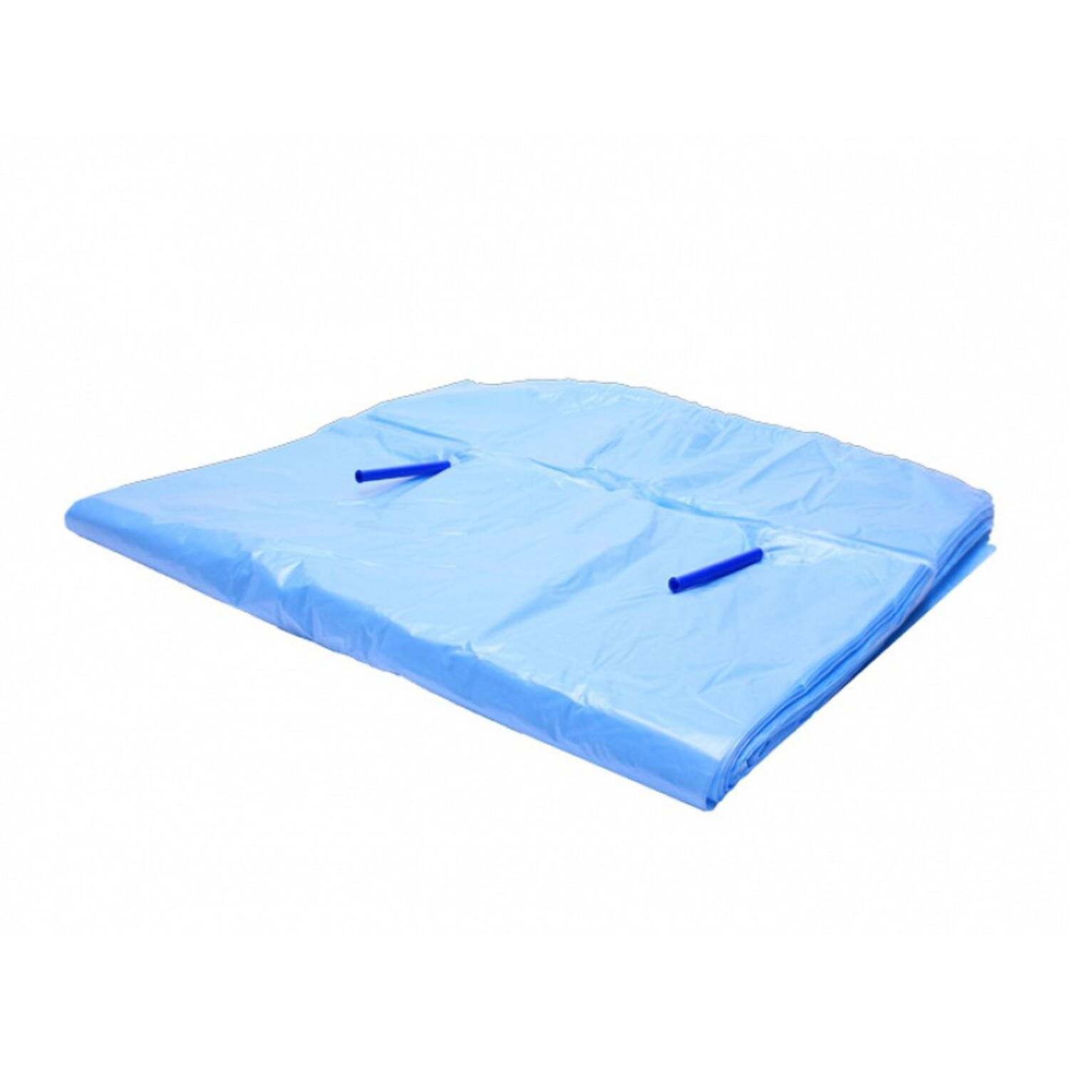 HDPE kratzakken 58x22+22x62 cm 13my op pijpjes blauw