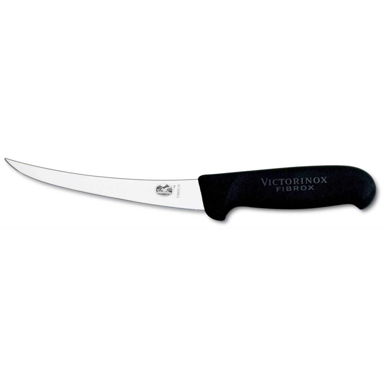 Victorinox poeliersmes met zwart Fibrox heft 15 cm krom