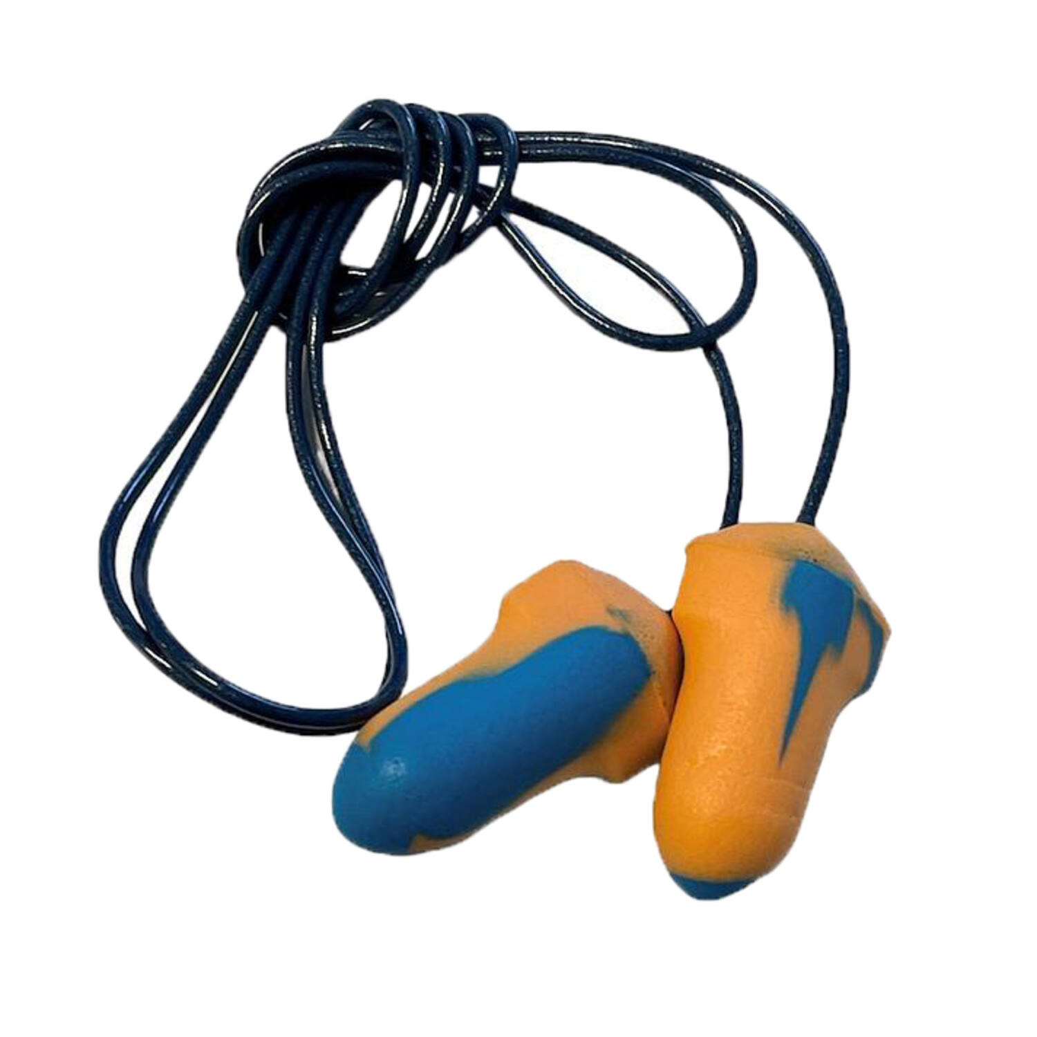 Oordoppen re-usable detecteerbaar met koord blauw/oranje