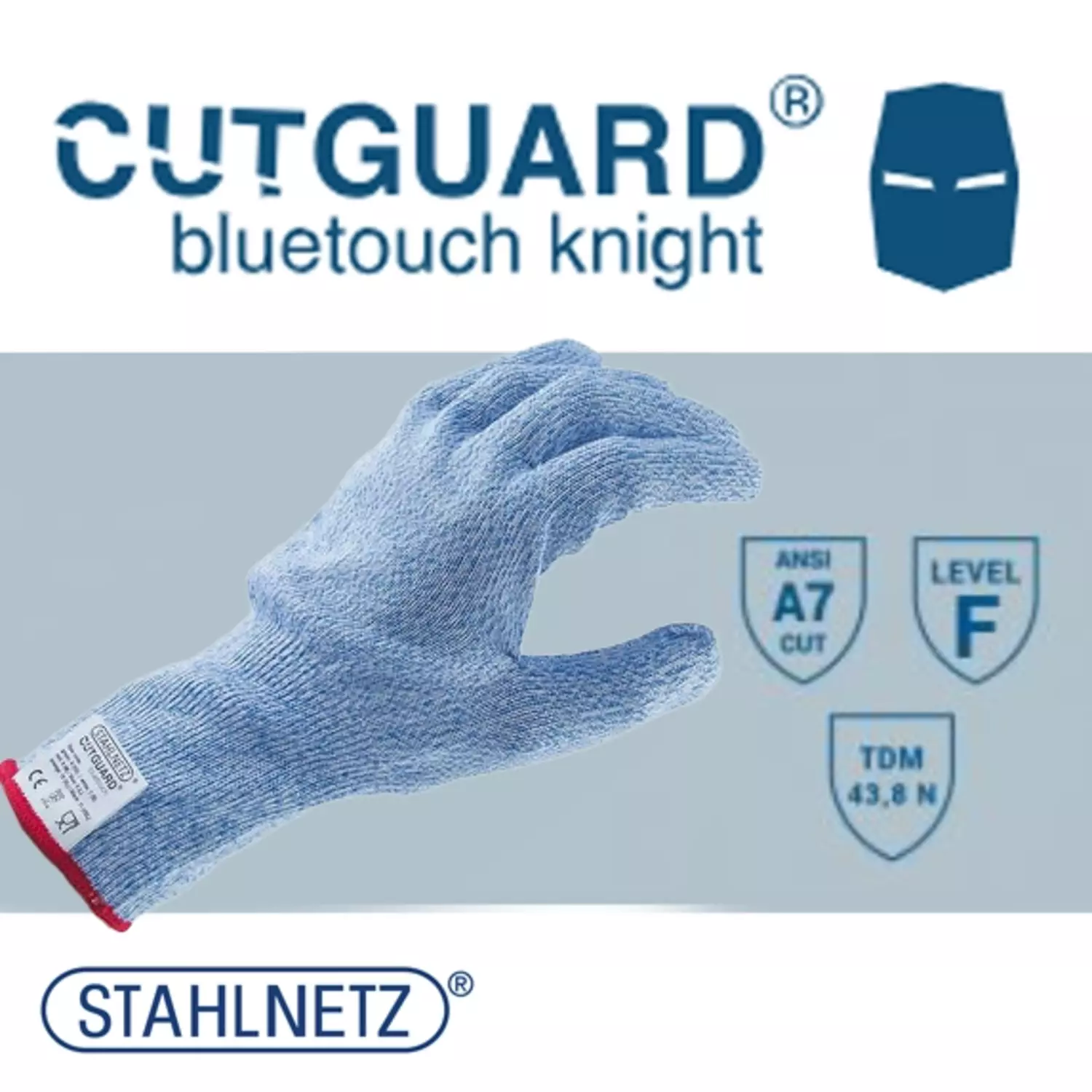Snijhandschoenen cutguard bluetouch knight blauw maat 9 (L)