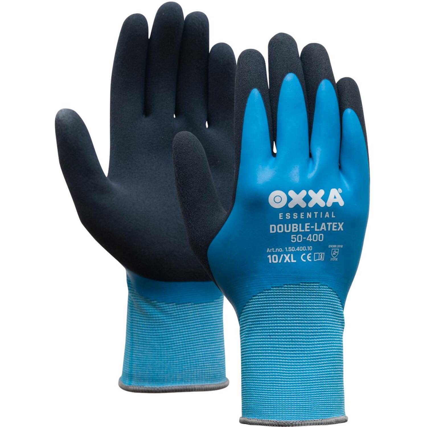 Handschoenen OXXA® double latex blauw/zwart maat 10 XL (15040010)