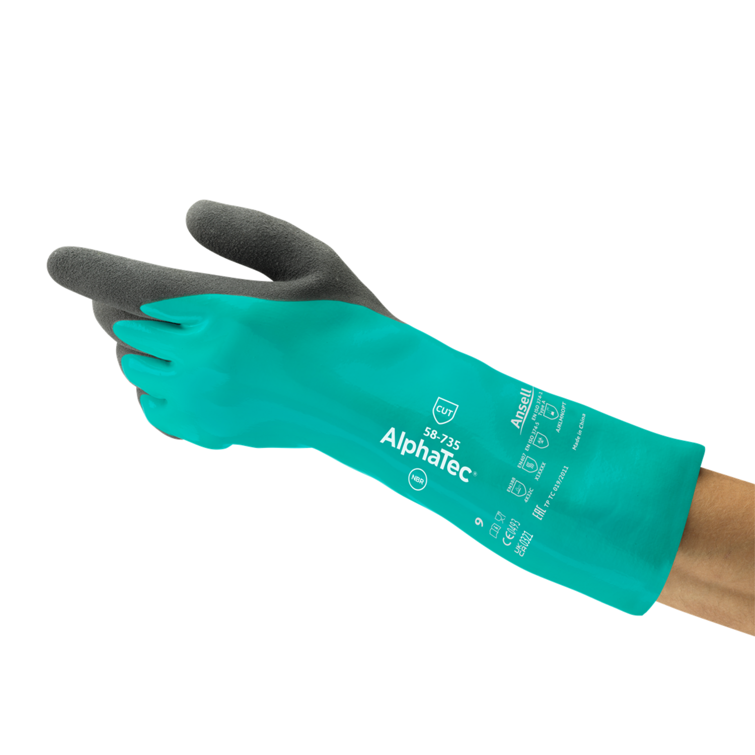 Handschoenen Ansell AlphaTec 58-735 maat 9 (19021409)