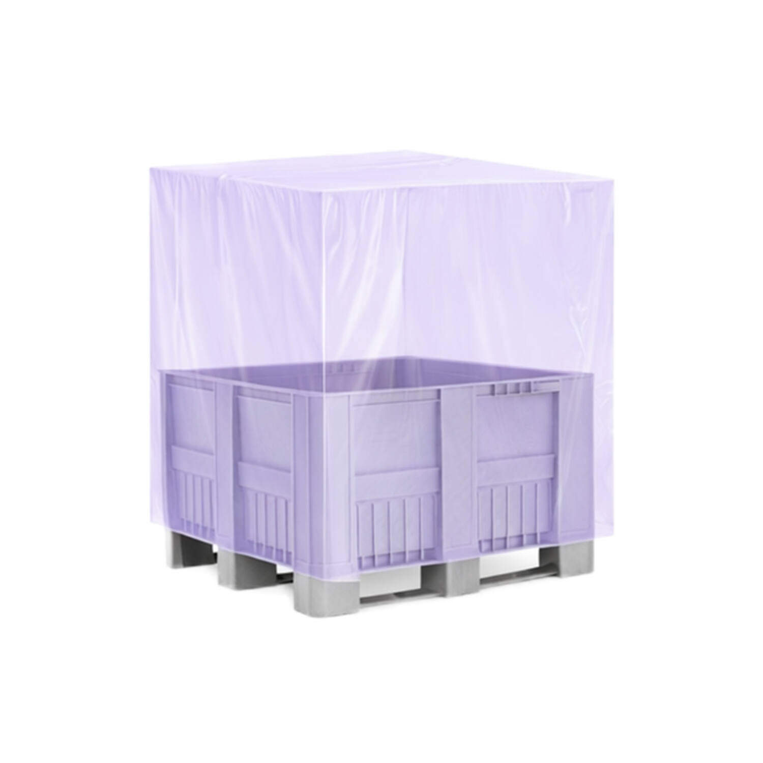 LDPE hoezen 130/2x50x210 cm 0,080mm paars op plastic koker