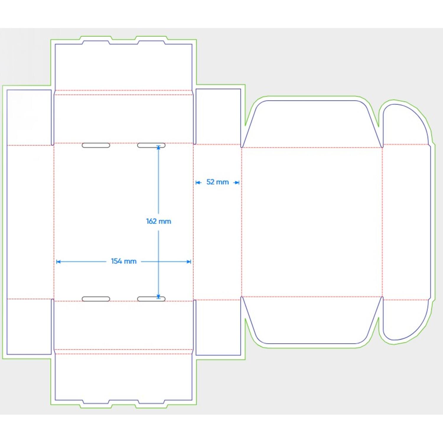 Vouwdozen Fefco 0201 510x330x155 mm wit EE 2 met beluchtingsgaten korte zijde