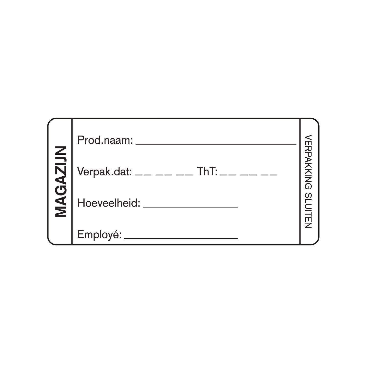 HACCP infolabel 'Magazijn' 35x75 mm afwasbaar