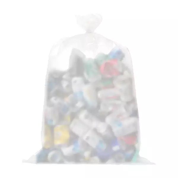 LDPE afvalzakken 60/18,5+18,5 x 170cm 65 mµ transparant los