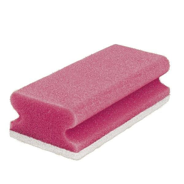 Schuurspons met greep rood/wit 10x10 stuks