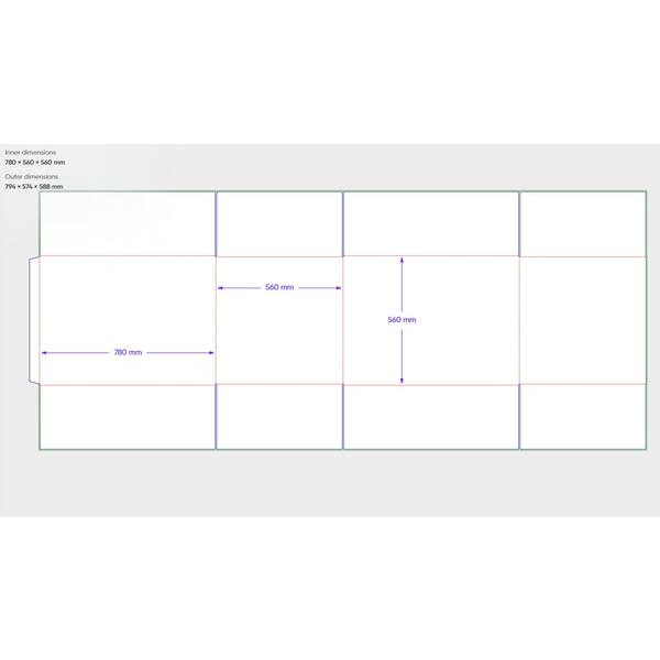 Doos 780x560x560mm DG 1/2Palletdoos, Fefco 0201 FSC©
