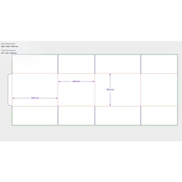 Amerikaanse vouwdozen FEFCO 0201 500x400x350mm BC-golf bruin FSC
