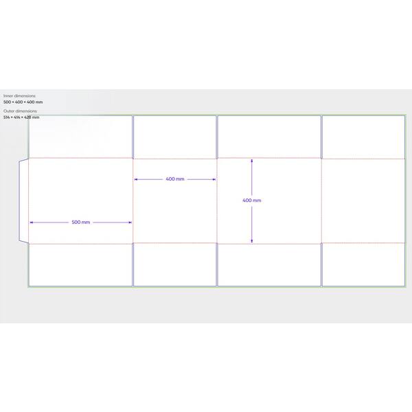 Amerikaanse vouwdozen FEFCO 0201 500x400x400mm BC-golf bruin FSC