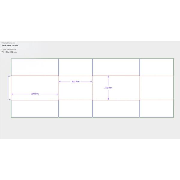 Amerikaanse vouwdozen FEFCO 0201 700x500x350mm BC-golf bruin FSC