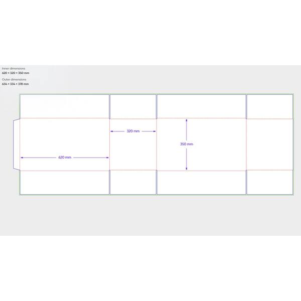 Amerikaanse vouwdozen FEFCO 0201 620x320x350 mm BC-golf bruin FSC