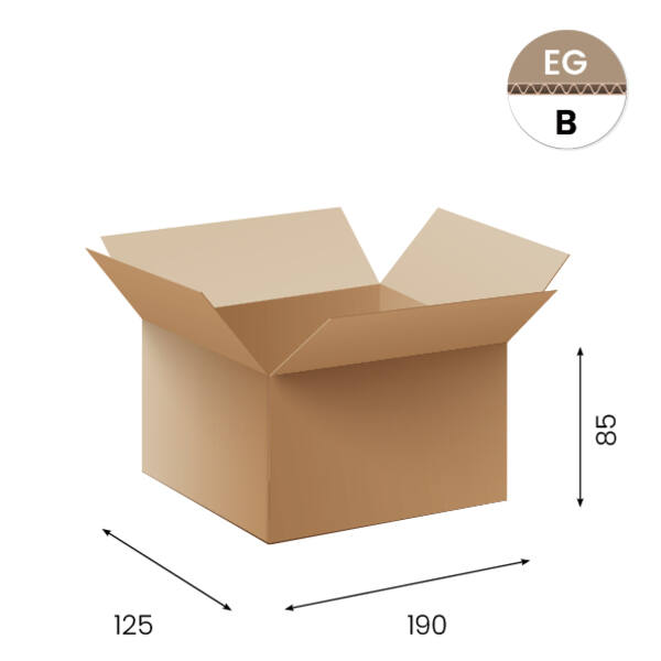 Amerikaanse vouwdozen FEFCO 0201 190x125x085mm B-golf bruin FSC