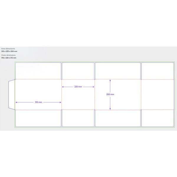 Amerikaanse vouwdozen FEFCO 0201 310x220x200mm B-golf bruin FSC