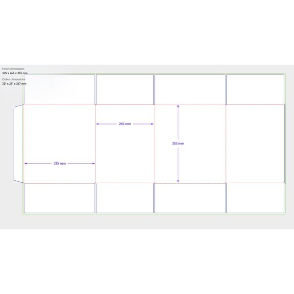 Amerikaanse vouwdozen FEFCO 0201 325x240x180mm B-golf bruin FSC