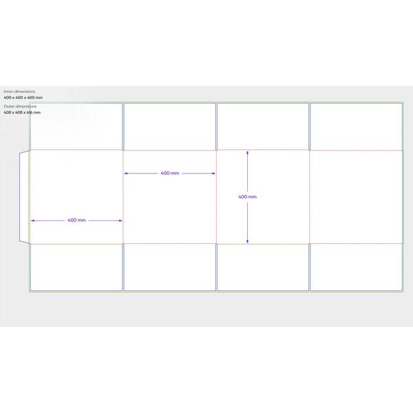 Amerikaanse vouwdozen FEFCO 0201 400x400x400mm C-golf bruin FSC