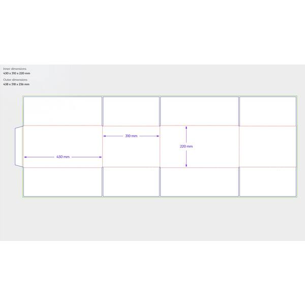 Amerikaanse vouwdozen FEFCO 0201 430x310x220mm C-golf bruin FSC