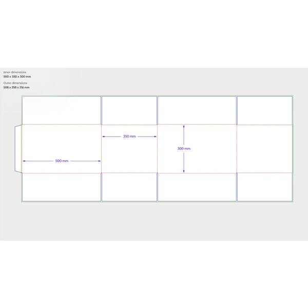 Amerikaanse vouwdozen FEFCO 0201 500x350x300 mm C-golf bruin FSC