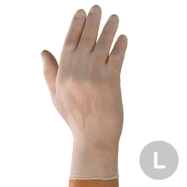 Onderzoekshandschoenen ongepoederd latex wit maat L