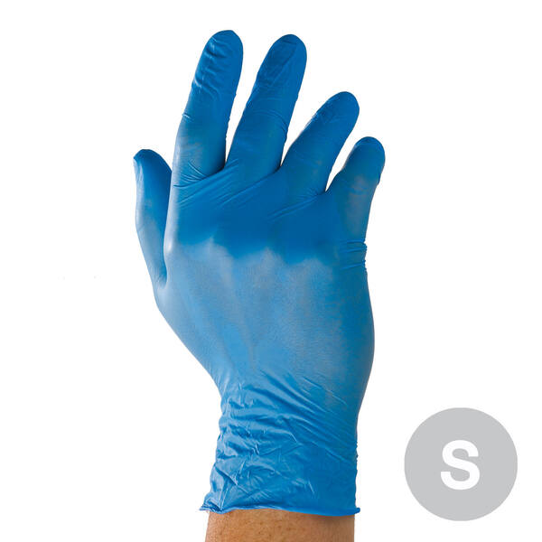 Onderzoekshandschoenen ongepoederd nitril blauw maat S
