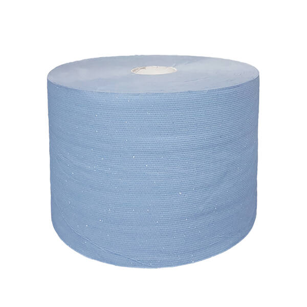 Industrierol verlijmd 22cm 2-laags 2x360m blauw in folie (55940)