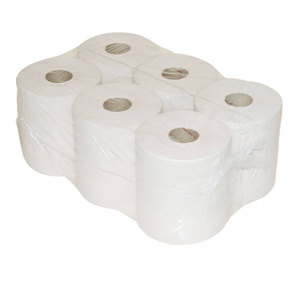 Poetsrollen midi wit 19,3x270m 1 laags 6 rollen met koker